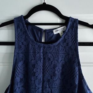 Blue lace tank dress